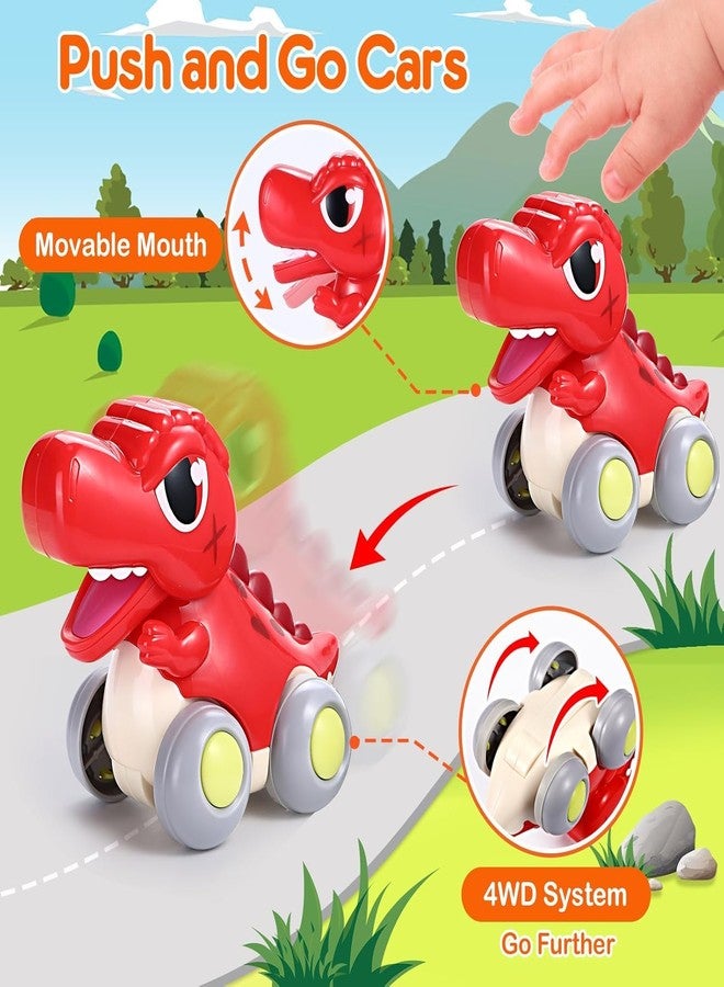 MOROVIK سيارات ديناصورات لعبة MOROVIK للدفع والتحرك للأطفال الصغار من عمر سنة إلى ثلاث سنوات، ألعاب للأولاد، هدايا عيد ميلاد، سيارة ديناصور صغيرة وخفيفة، لعبة بلاستيكية تعليمية للأطفال من عمر سنة إلى ثلاث سنوات، عبوة من قطعة واحدة (لون عشوائي). - Image 3